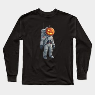 Pumpkin-Helmet Astronaut Long Sleeve T-Shirt